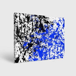 Холст прямоугольный Сине чёрный узор, цвет: 3D-принт