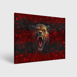 Холст прямоугольный Злой медведь, цвет: 3D-принт