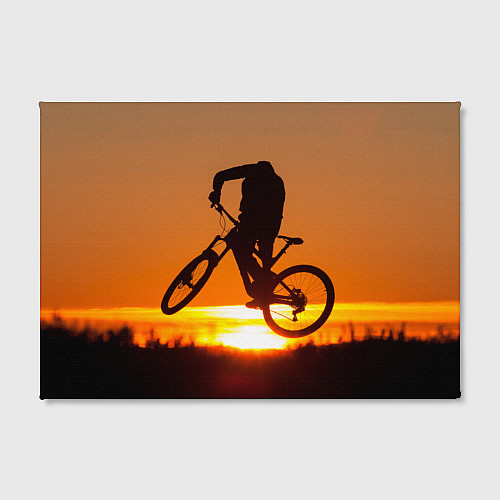 Картина прямоугольная Велосипедист на закате / 3D-принт – фото 2