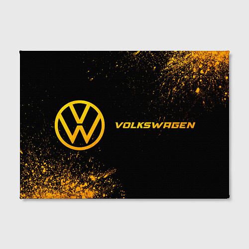 Картина прямоугольная Volkswagen - gold gradient: надпись и символ / 3D-принт – фото 2