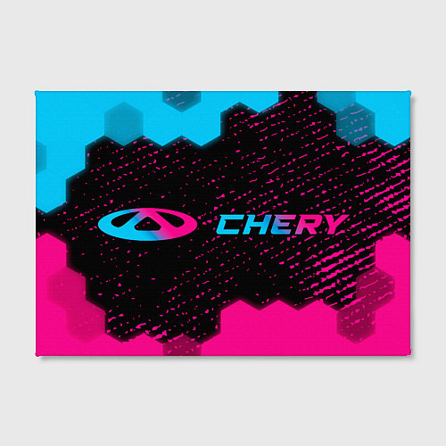 Картина прямоугольная Chery - neon gradient: надпись и символ / 3D-принт – фото 2