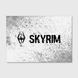 Холст прямоугольный Skyrim glitch на светлом фоне: надпись и символ, цвет: 3D-принт — фото 2