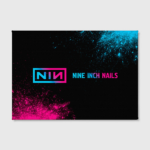 Картина прямоугольная Nine Inch Nails - neon gradient: надпись и символ / 3D-принт – фото 2