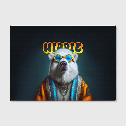 Картина прямоугольная Хиппи белый медведь / 3D-принт – фото 2