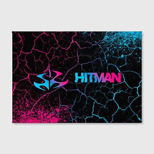 Картина прямоугольная Hitman - neon gradient: надпись и символ / 3D-принт – фото 2
