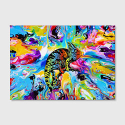 Холст прямоугольный Маскировка хамелеона на фоне ярких красок, цвет: 3D-принт — фото 2