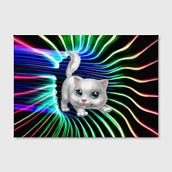 Холст прямоугольный Милая кошечка в космическом портале, цвет: 3D-принт — фото 2