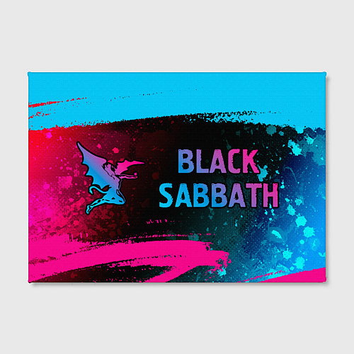 Картина прямоугольная Black Sabbath - neon gradient: надпись и символ / 3D-принт – фото 2