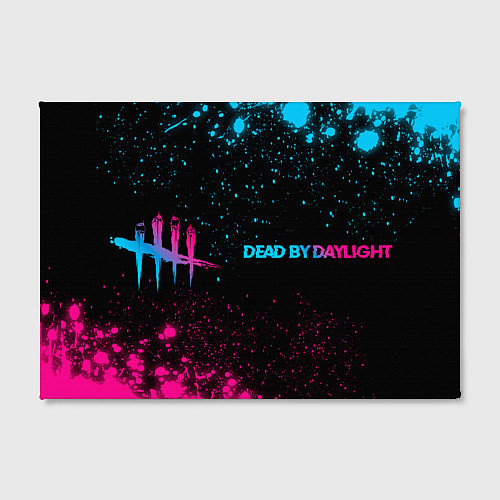 Картина прямоугольная Dead by Daylight - neon gradient: надпись и символ / 3D-принт – фото 2