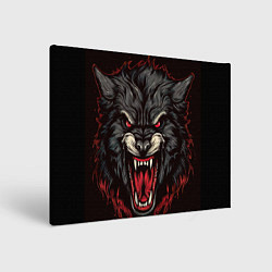Холст прямоугольный Злой серый волк, цвет: 3D-принт