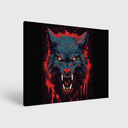 Холст прямоугольный Red blue wolf, цвет: 3D-принт