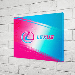 Холст прямоугольный Lexus neon gradient style: надпись и символ, цвет: 3D-принт — фото 2