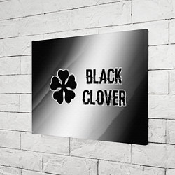 Холст прямоугольный Black Clover glitch на светлом фоне: надпись и сим, цвет: 3D-принт — фото 2