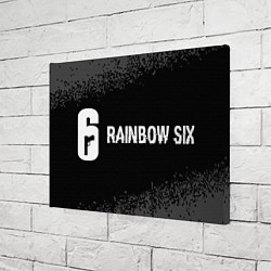 Холст прямоугольный Rainbow Six glitch на темном фоне: надпись и симво, цвет: 3D-принт — фото 2