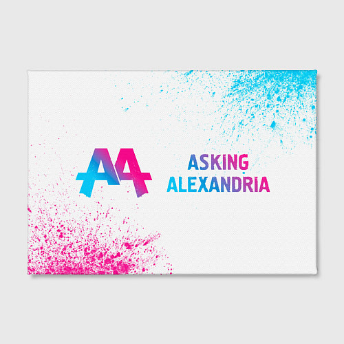 Картина прямоугольная Asking Alexandria neon gradient style: надпись и с / 3D-принт – фото 2