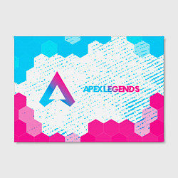 Холст прямоугольный Apex Legends neon gradient style: надпись и символ, цвет: 3D-принт — фото 2
