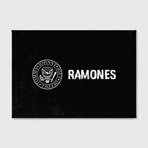 Картина прямоугольная Ramones glitch на темном фоне: надпись и символ / 3D-принт – фото 2