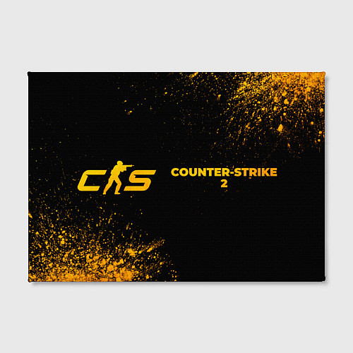 Картина прямоугольная Counter-Strike 2 - gold gradient: надпись и символ / 3D-принт – фото 2