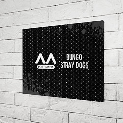 Холст прямоугольный Bungo Stray Dogs glitch на темном фоне: надпись и, цвет: 3D-принт — фото 2