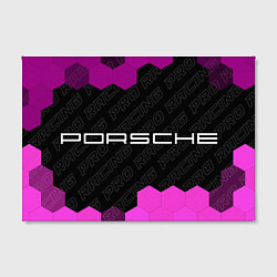 Холст прямоугольный Porsche pro racing: надпись и символ, цвет: 3D-принт — фото 2