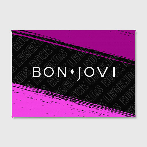 Картина прямоугольная Bon Jovi rock legends: надпись и символ / 3D-принт – фото 2