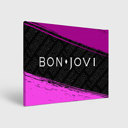 Холст прямоугольный Bon Jovi rock legends: надпись и символ, цвет: 3D-принт