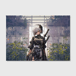 Холст прямоугольный Nier automata девушка с мечами, цвет: 3D-принт — фото 2