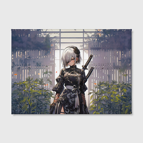 Картина прямоугольная Nier automata девушка с мечами / 3D-принт – фото 2