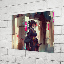 Холст прямоугольный Кибер самурай девушка, цвет: 3D-принт — фото 2