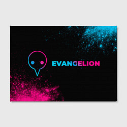Холст прямоугольный Evangelion - neon gradient: надпись и символ, цвет: 3D-принт — фото 2