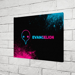 Холст прямоугольный Evangelion - neon gradient: надпись и символ, цвет: 3D-принт — фото 2