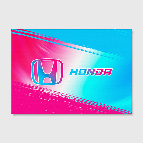 Картина прямоугольная Honda neon gradient style: надпись и символ / 3D-принт – фото 2