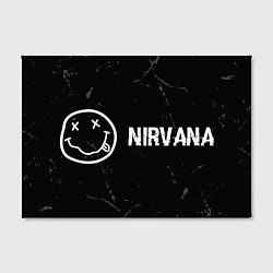 Холст прямоугольный Nirvana glitch на темном фоне: надпись и символ, цвет: 3D-принт — фото 2