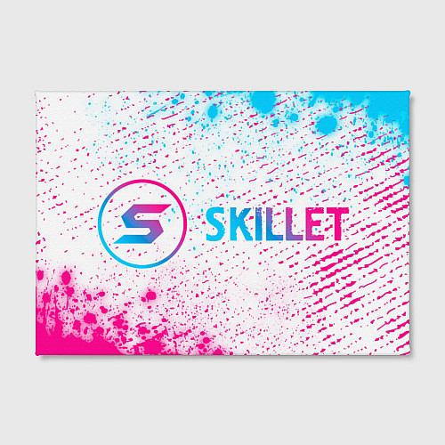 Картина прямоугольная Skillet neon gradient style: надпись и символ / 3D-принт – фото 2