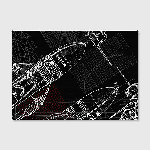Картина прямоугольная Чертеж ракеты / 3D-принт – фото 2