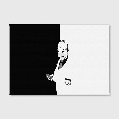 Картина прямоугольная Homer Simpson - black and white / 3D-принт – фото 2