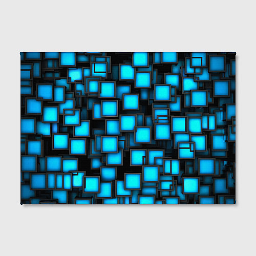 Картина прямоугольная Геометрия - синие квадраты / 3D-принт – фото 2