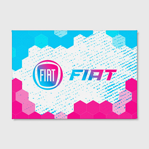 Картина прямоугольная Fiat neon gradient style: надпись и символ / 3D-принт – фото 2