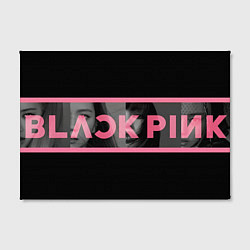 Холст прямоугольный Логотип Blackpink с фото участниц, цвет: 3D-принт — фото 2