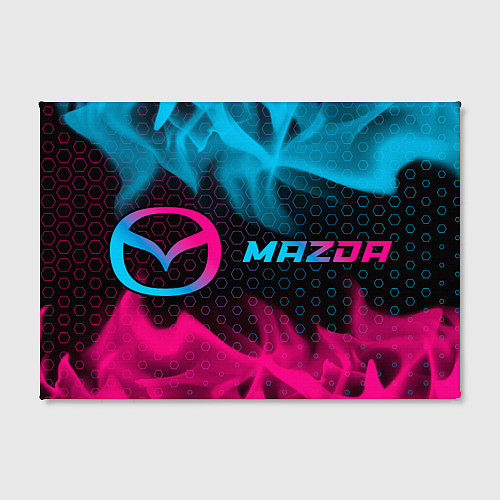 Картина прямоугольная Mazda - neon gradient: надпись и символ / 3D-принт – фото 2