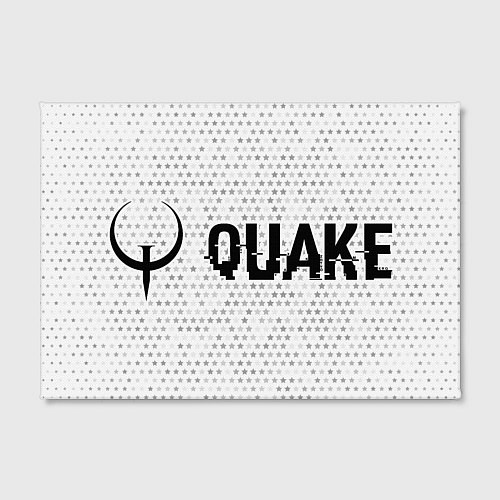 Картина прямоугольная Quake glitch на светлом фоне: надпись и символ / 3D-принт – фото 2