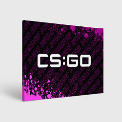 Холст прямоугольный Counter Strike pro gaming: надпись и символ, цвет: 3D-принт
