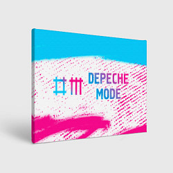 Холст прямоугольный Depeche Mode neon gradient style: надпись и символ, цвет: 3D-принт