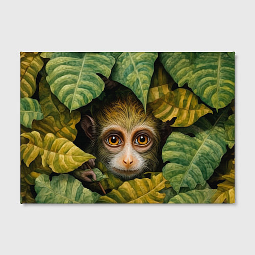 Картина прямоугольная Маленькая обезьянка в листьях / 3D-принт – фото 2