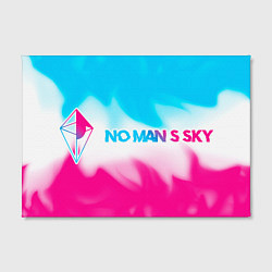 Холст прямоугольный No Mans Sky neon gradient style: надпись и символ, цвет: 3D-принт — фото 2