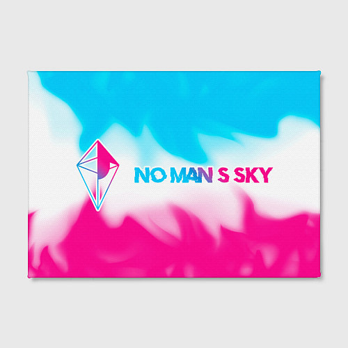 Картина прямоугольная No Mans Sky neon gradient style: надпись и символ / 3D-принт – фото 2