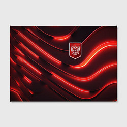 Холст прямоугольный Красный неоновый герб России, цвет: 3D-принт — фото 2