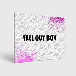 Холст прямоугольный Fall Out Boy rock legends: надпись и символ, цвет: 3D-принт
