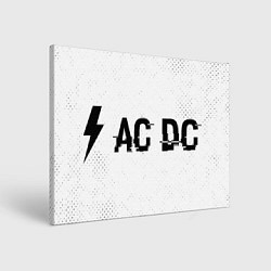 Холст прямоугольный AC DC glitch на светлом фоне: надпись и символ, цвет: 3D-принт