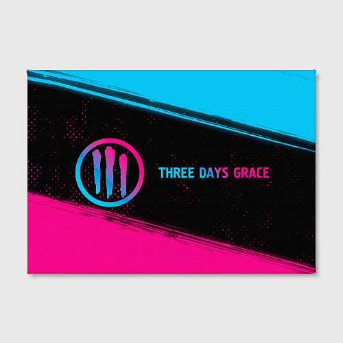 Картина прямоугольная Three Days Grace - neon gradient: надпись и символ / 3D-принт – фото 2